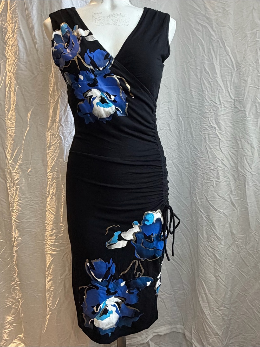 Floral black night dress